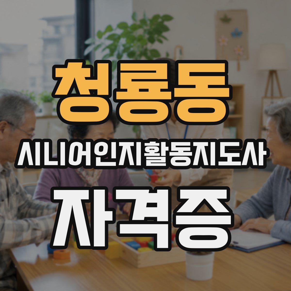 청룡동 시니어인지활동지도사 자격증