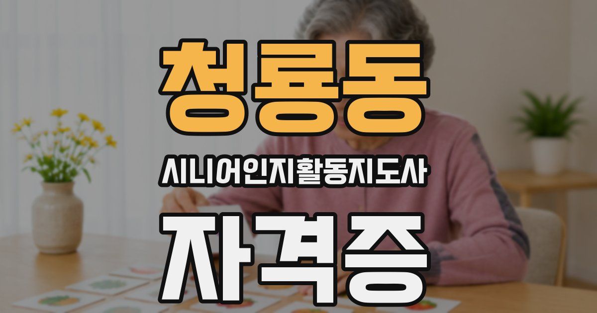 청룡동 시니어인지활동지도사 자격증