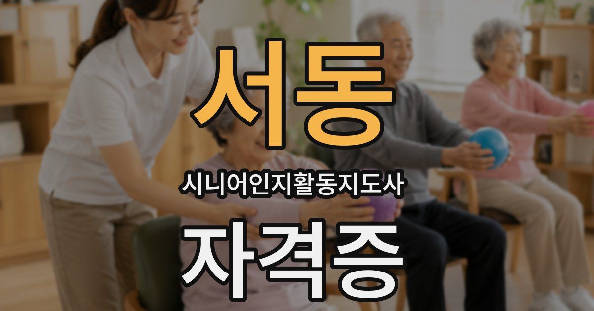 서동 시니어인지활동지도사 자격증
