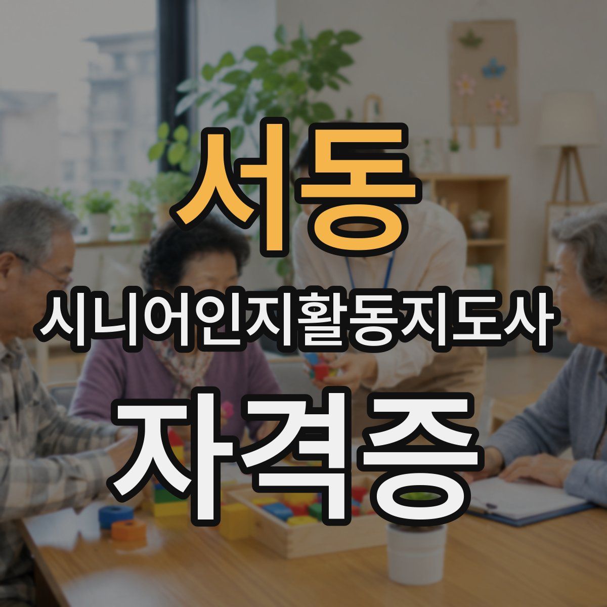 서동 시니어인지활동지도사 자격증