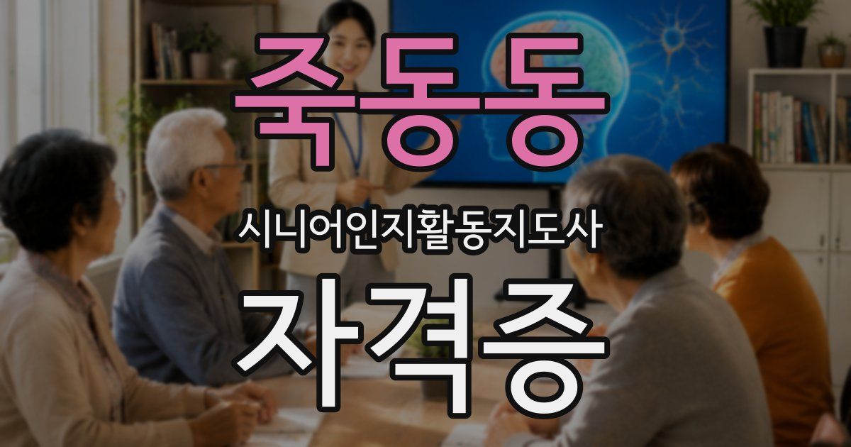 죽동동 시니어인지활동지도사 자격증