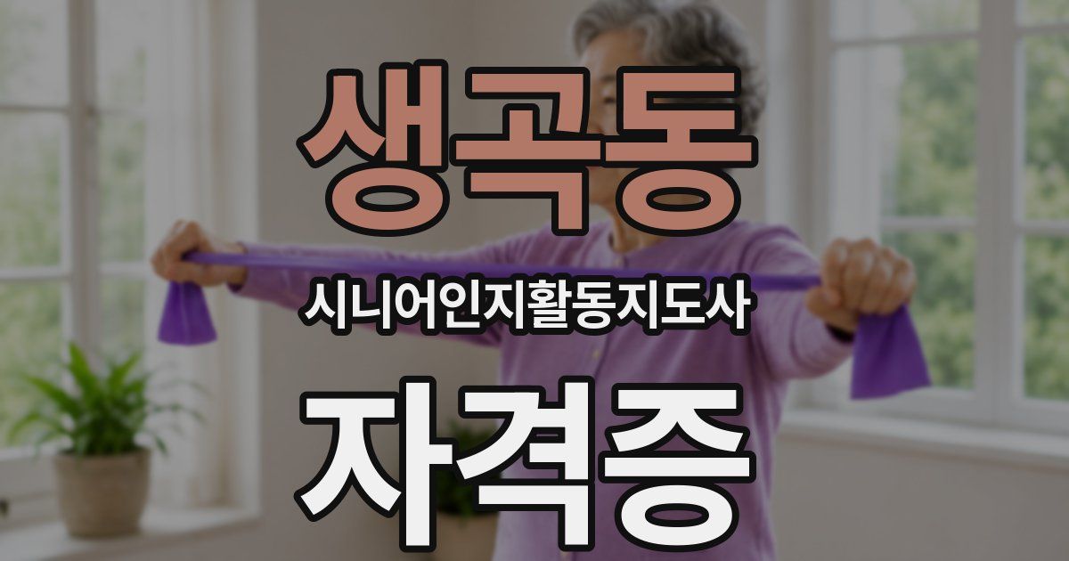 생곡동 시니어인지활동지도사 자격증