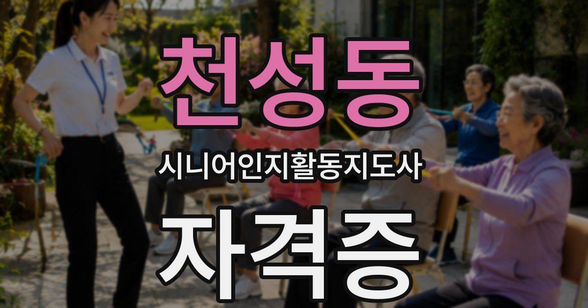 천성동 시니어인지활동지도사 자격증
