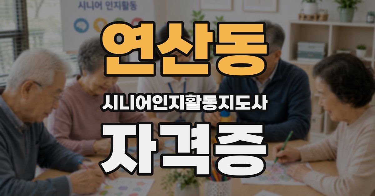 연산동 시니어인지활동지도사 자격증