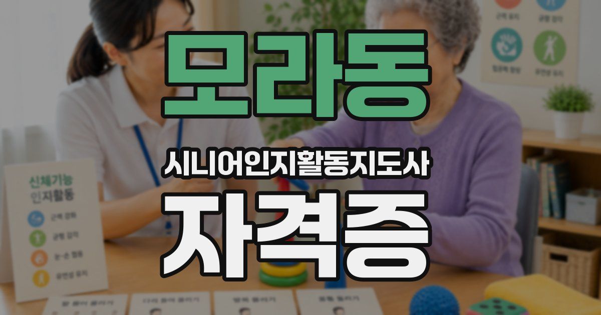 모라동 시니어인지활동지도사 자격증
