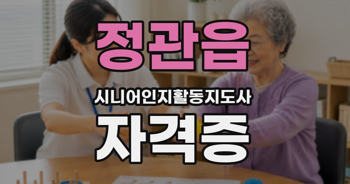 정관읍 시니어인지활동지도사 자격증