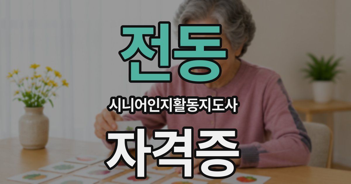 전동 시니어인지활동지도사 자격증