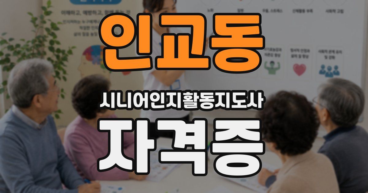 인교동 시니어인지활동지도사 자격증