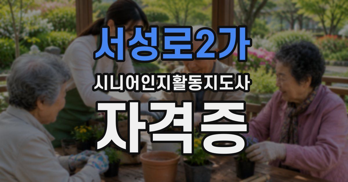 서성로2가 시니어인지활동지도사 자격증