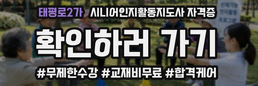 태평로2가 시니어인지활동지도사 자격증