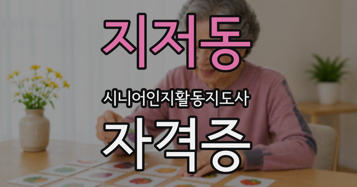 지저동 시니어인지활동지도사 자격증