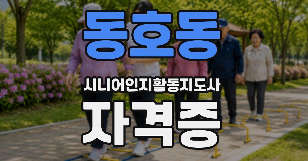 동호동 시니어인지활동지도사 자격증