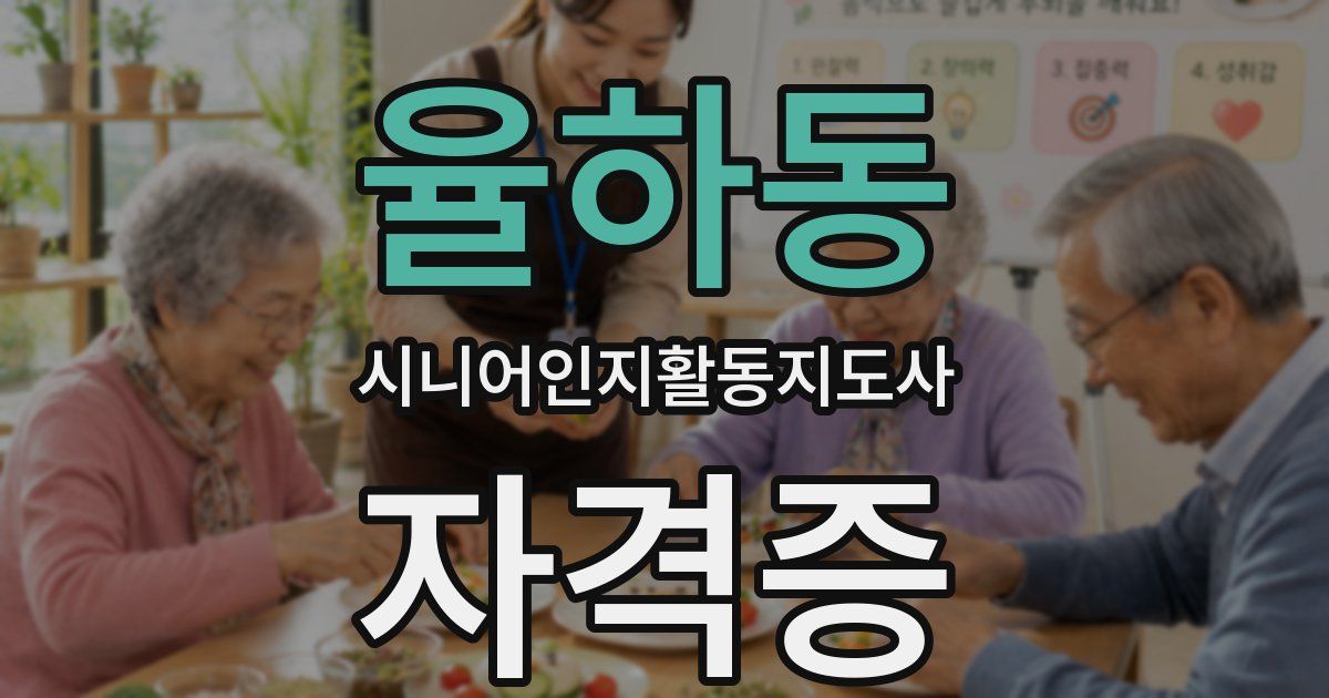 율하동 시니어인지활동지도사 자격증