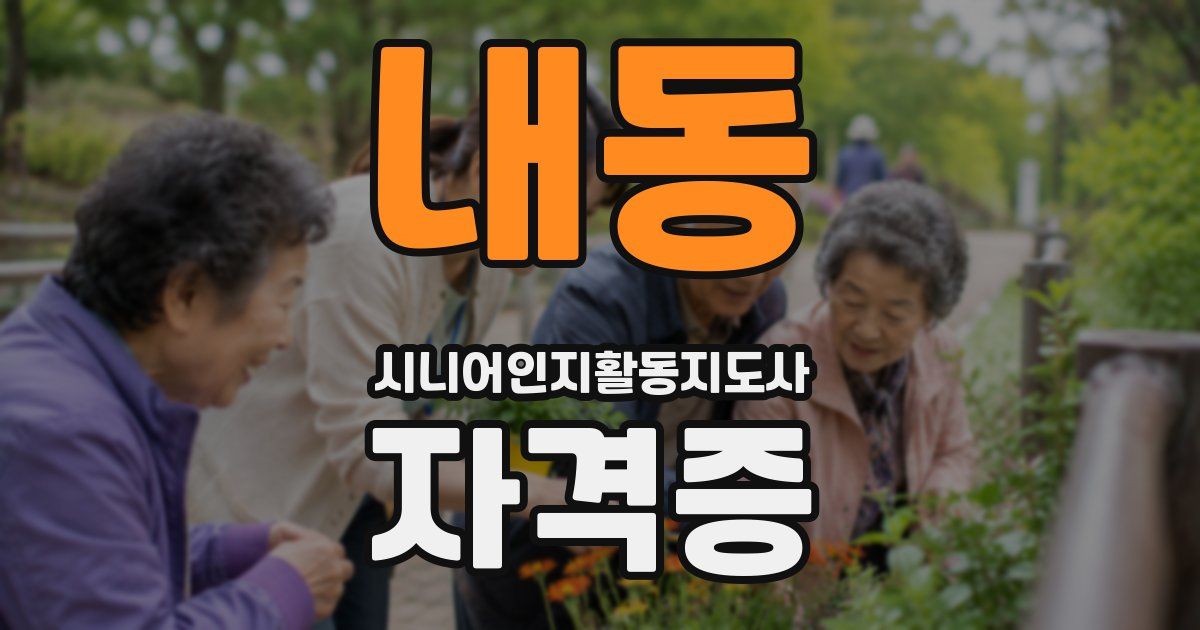 내동 시니어인지활동지도사 자격증