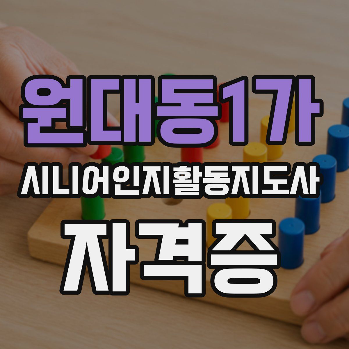 원대동1가 시니어인지활동지도사 자격증