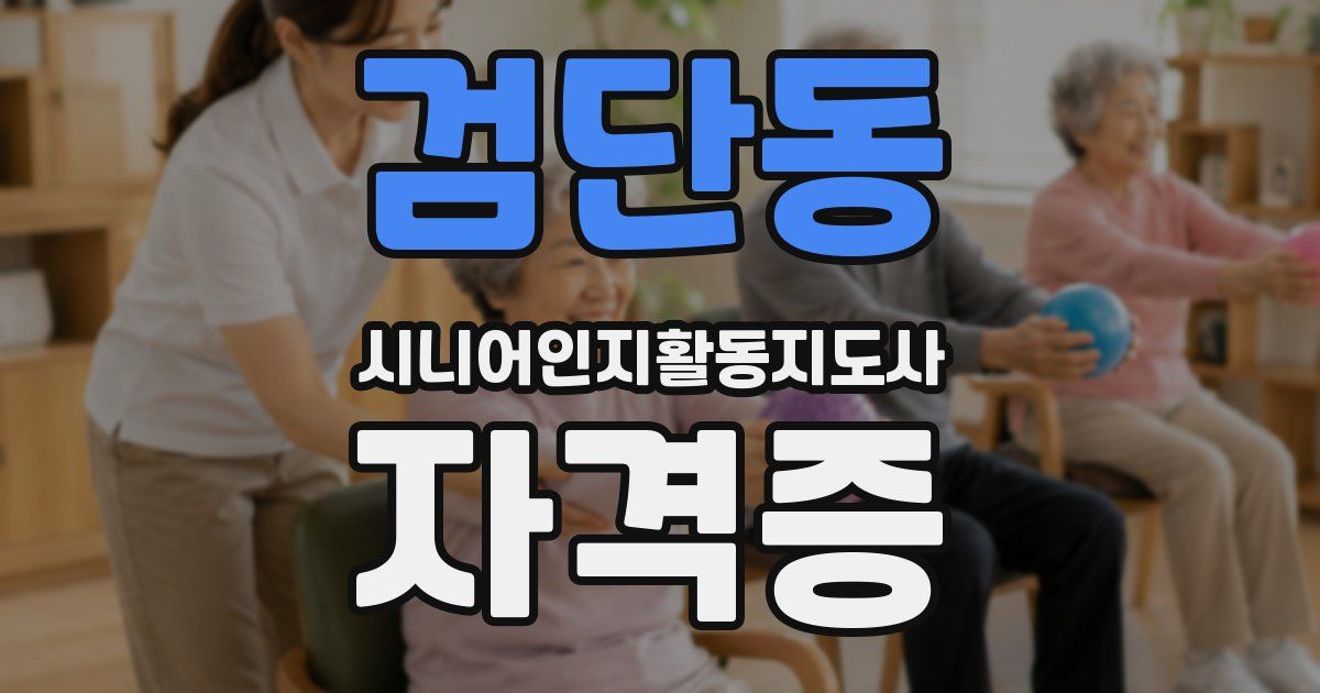 검단동 시니어인지활동지도사 자격증