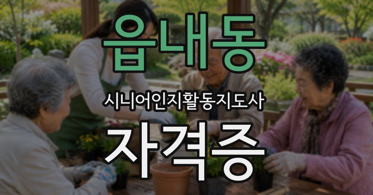 읍내동 시니어인지활동지도사 자격증