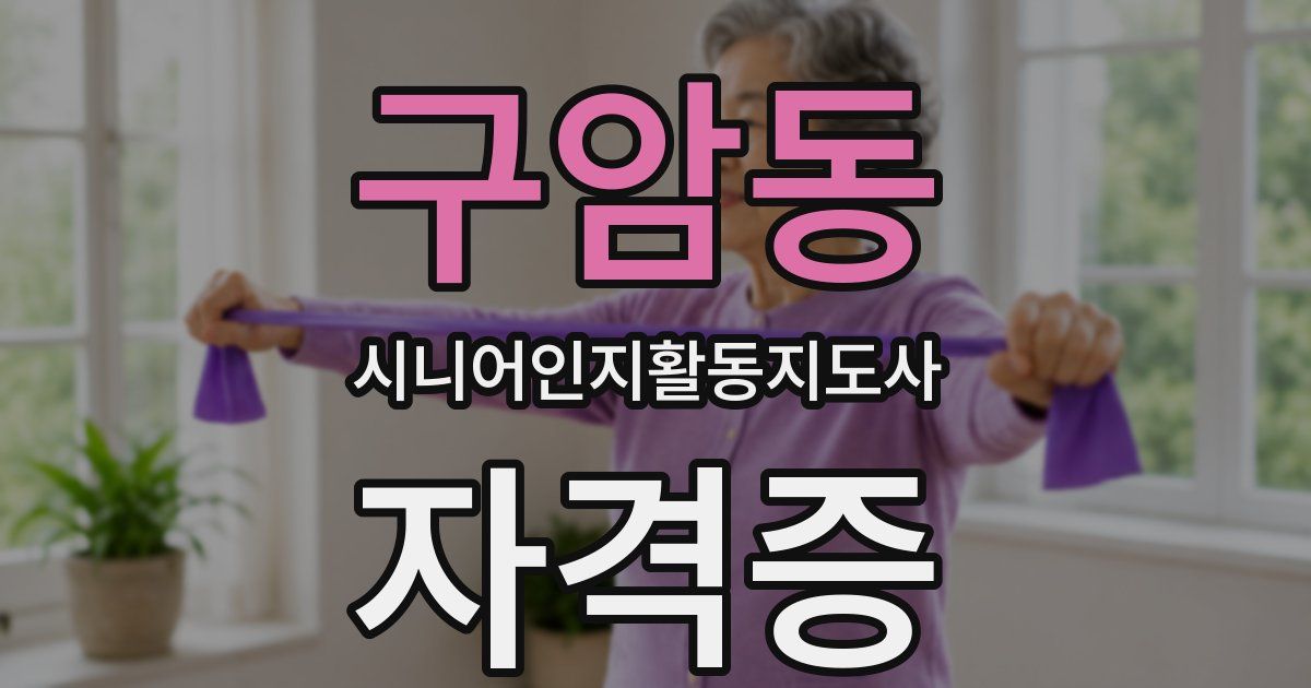 구암동 시니어인지활동지도사 자격증