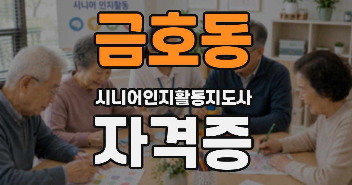 금호동 시니어인지활동지도사 자격증