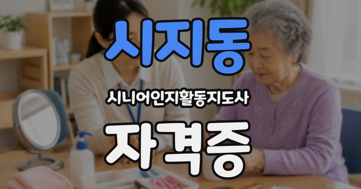 시지동 시니어인지활동지도사 자격증