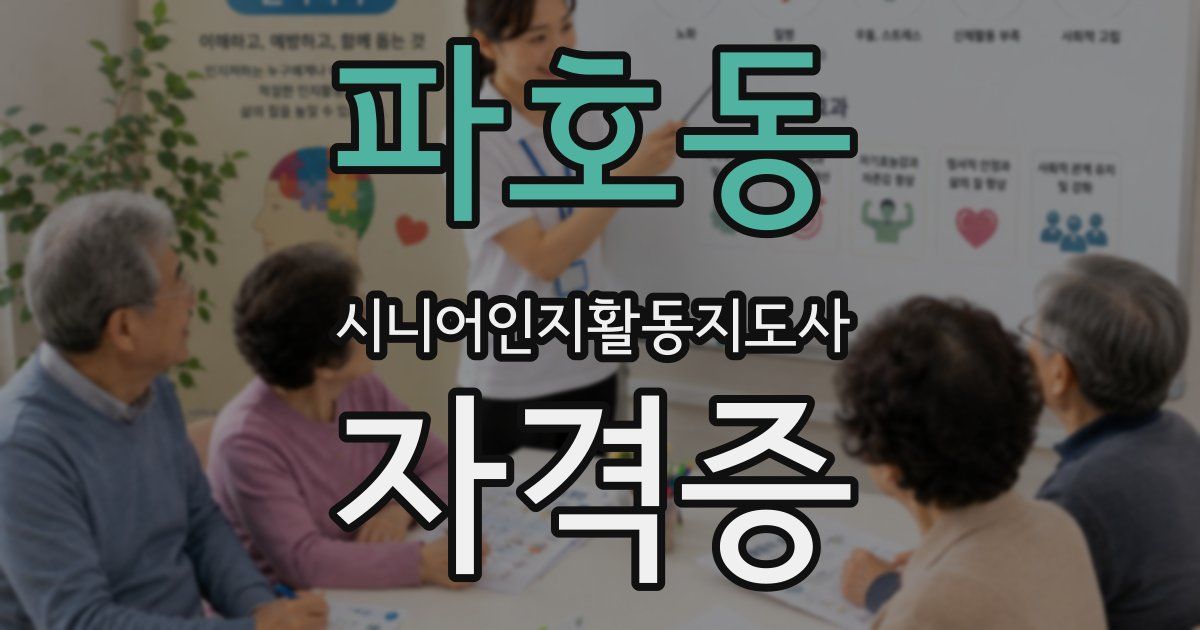 파호동 시니어인지활동지도사 자격증