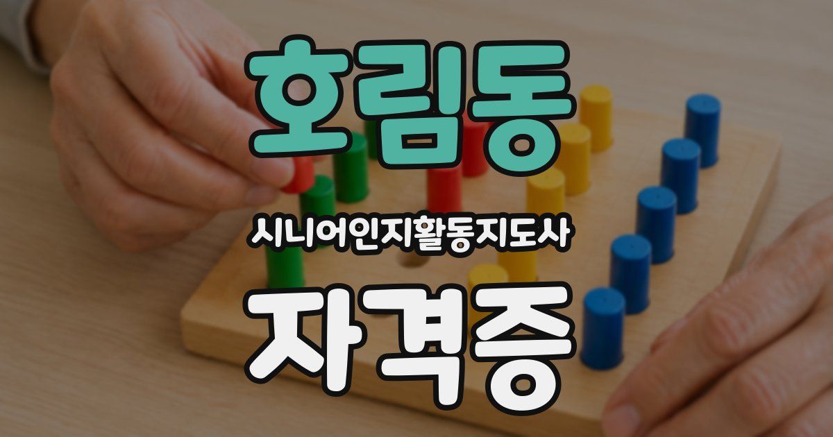 호림동 시니어인지활동지도사 자격증