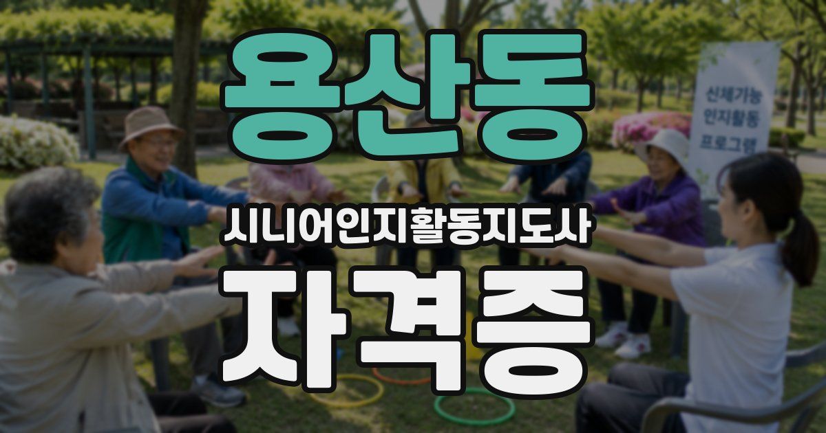 용산동 시니어인지활동지도사 자격증
