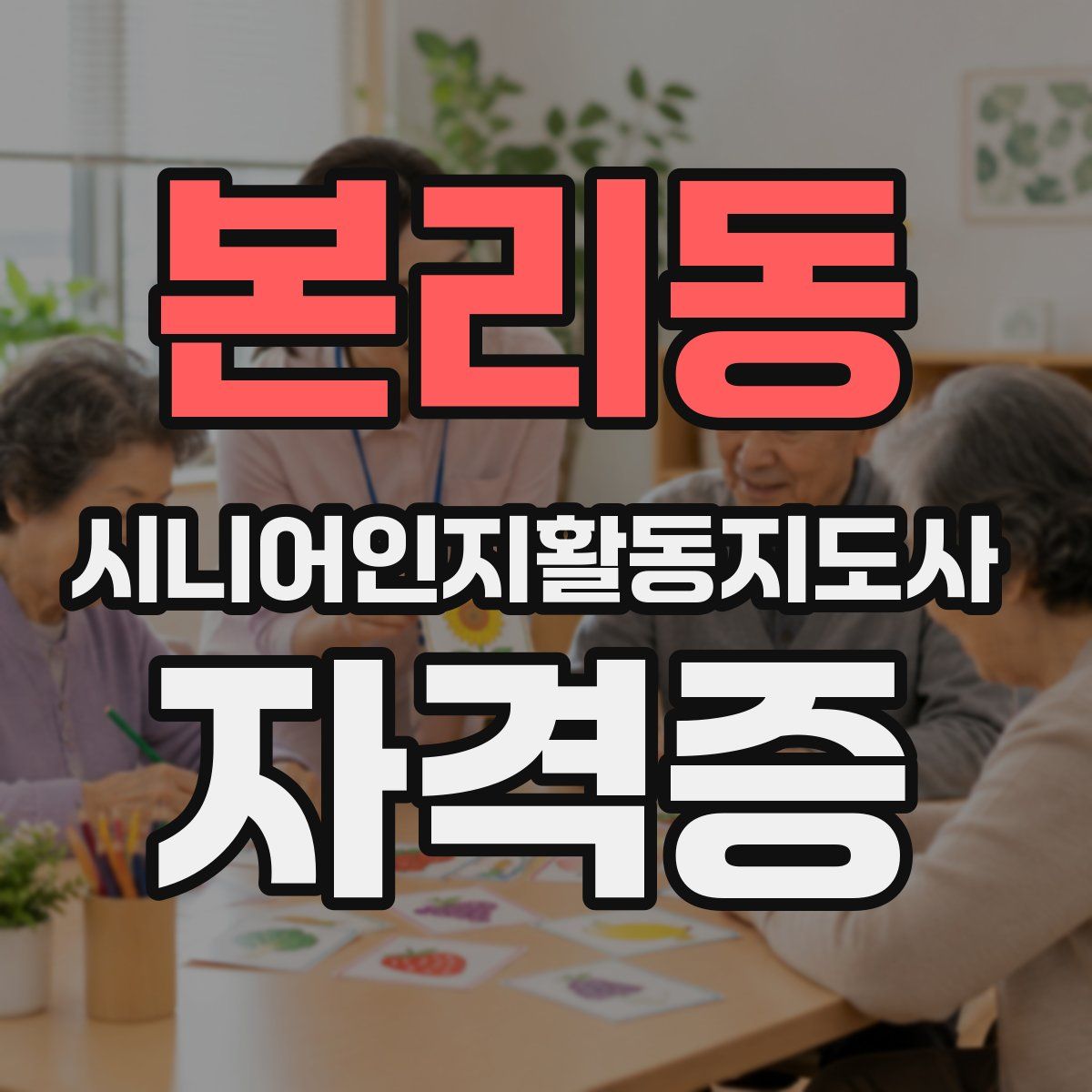 본리동 시니어인지활동지도사 자격증