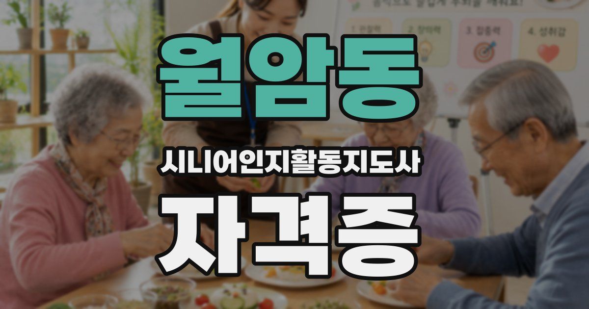 월암동 시니어인지활동지도사 자격증