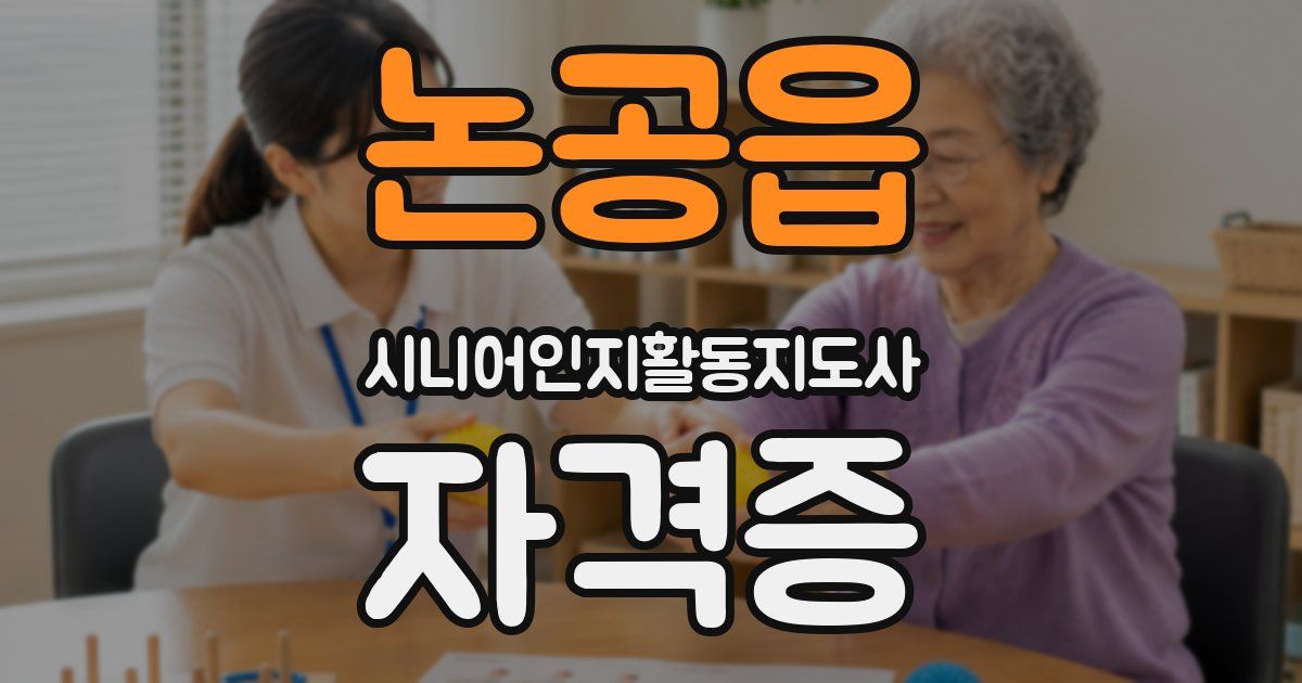 논공읍 시니어인지활동지도사 자격증