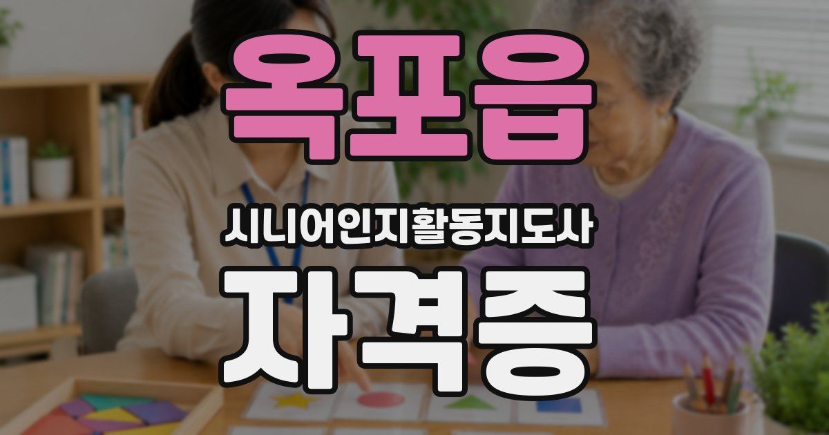 옥포읍 시니어인지활동지도사 자격증