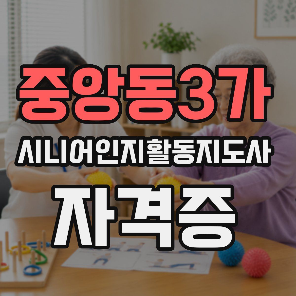 중앙동3가 시니어인지활동지도사 자격증