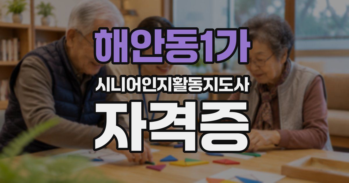 해안동1가 시니어인지활동지도사 자격증