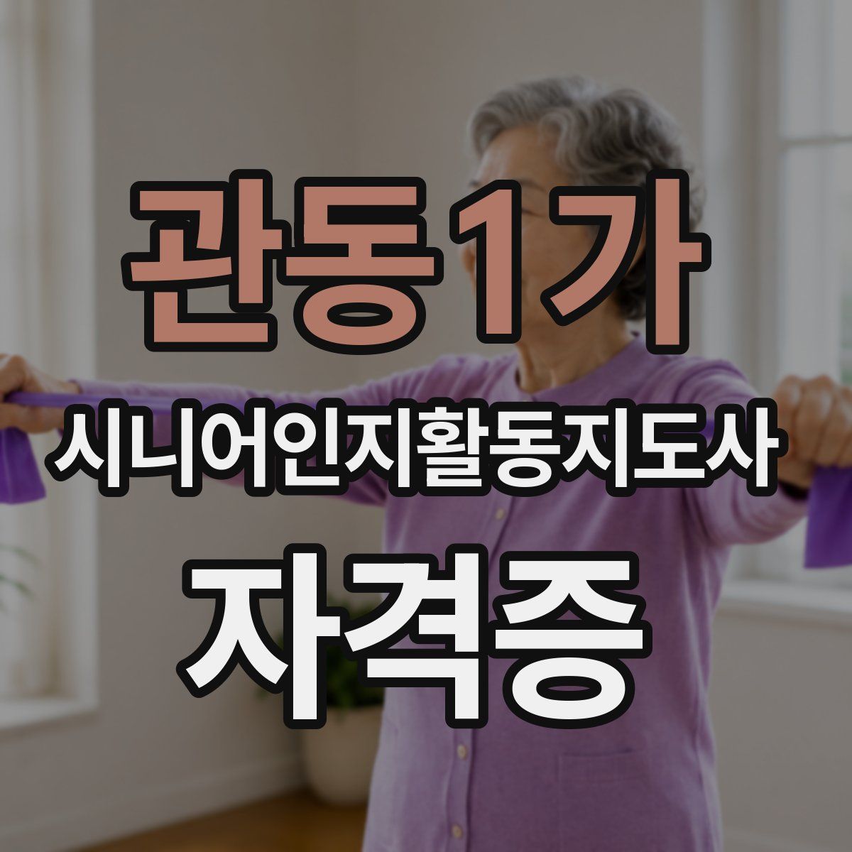관동1가 시니어인지활동지도사 자격증