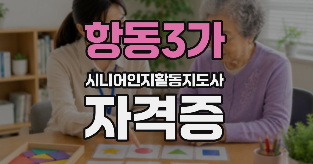 항동3가 시니어인지활동지도사 자격증
