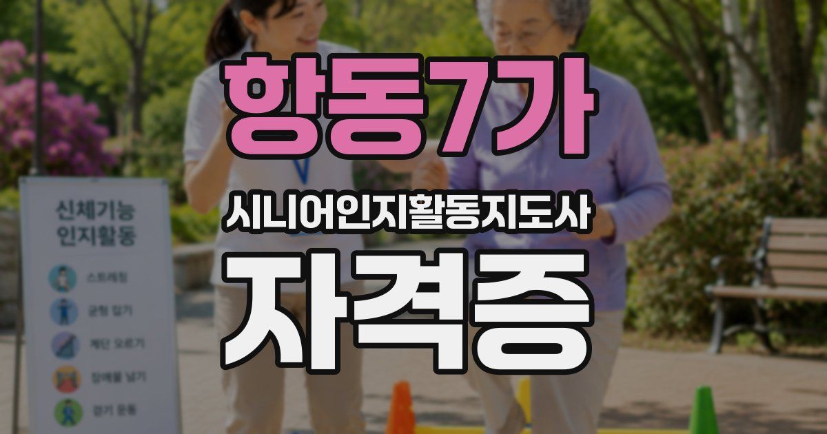 항동7가 시니어인지활동지도사 자격증