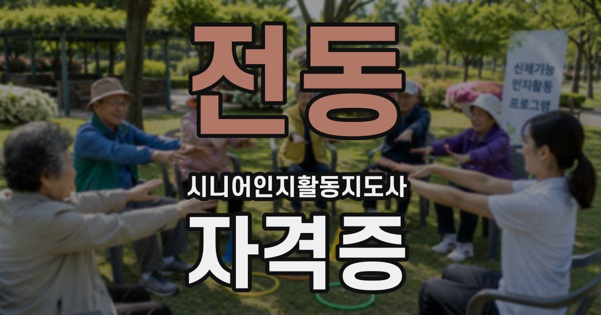 전동 시니어인지활동지도사 자격증