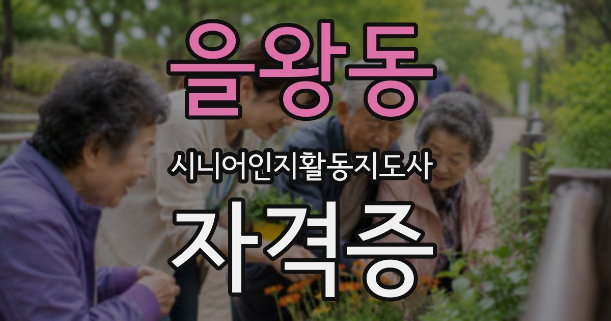 을왕동 시니어인지활동지도사 자격증