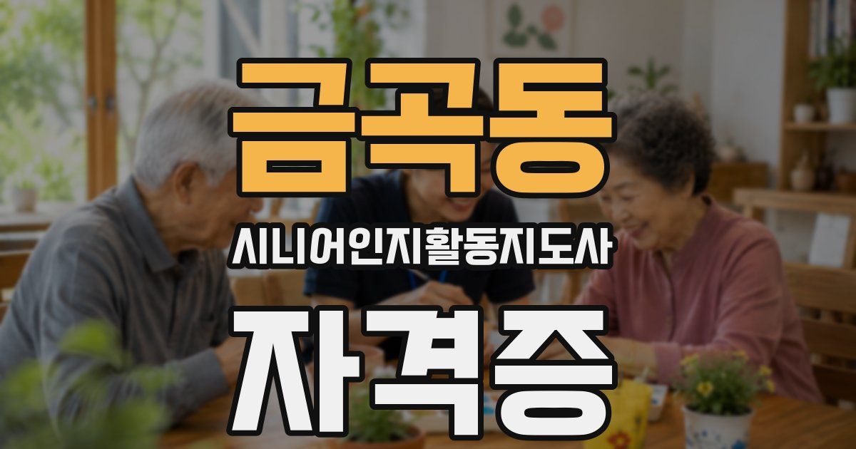금곡동 시니어인지활동지도사 자격증