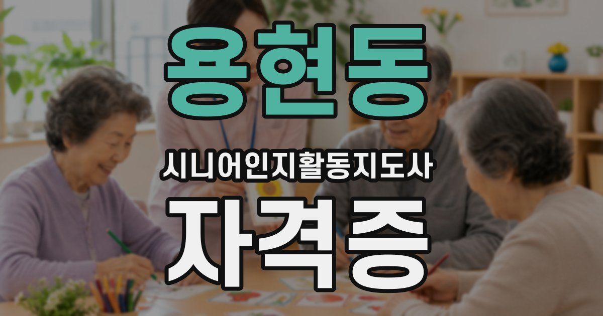 용현동 시니어인지활동지도사 자격증