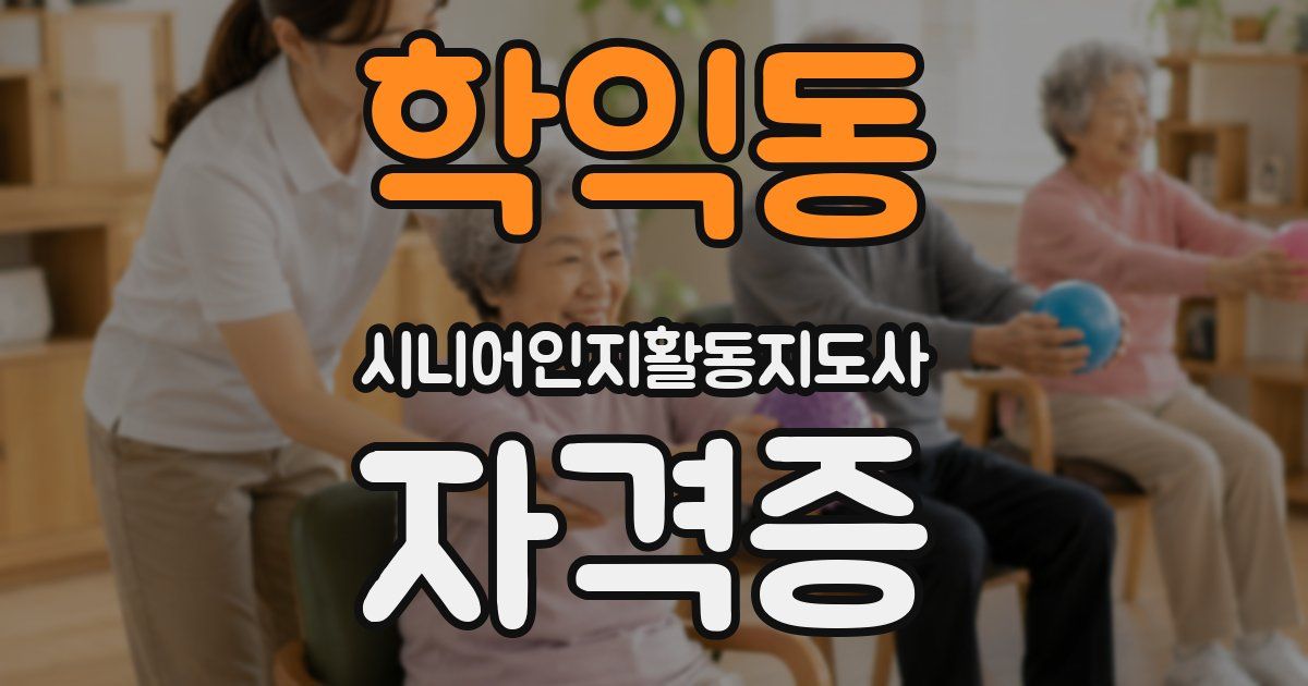 학익동 시니어인지활동지도사 자격증