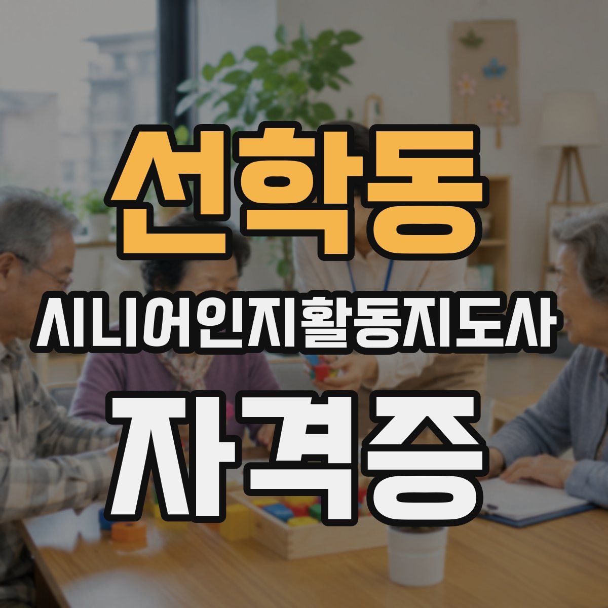 선학동 시니어인지활동지도사 자격증