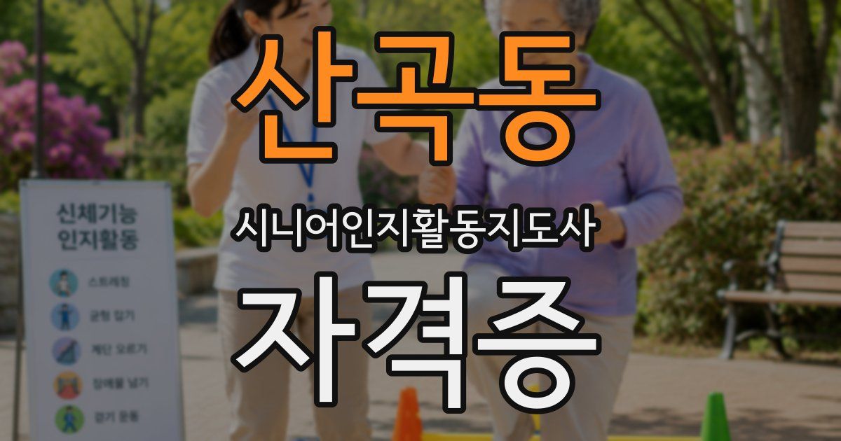 산곡동 시니어인지활동지도사 자격증
