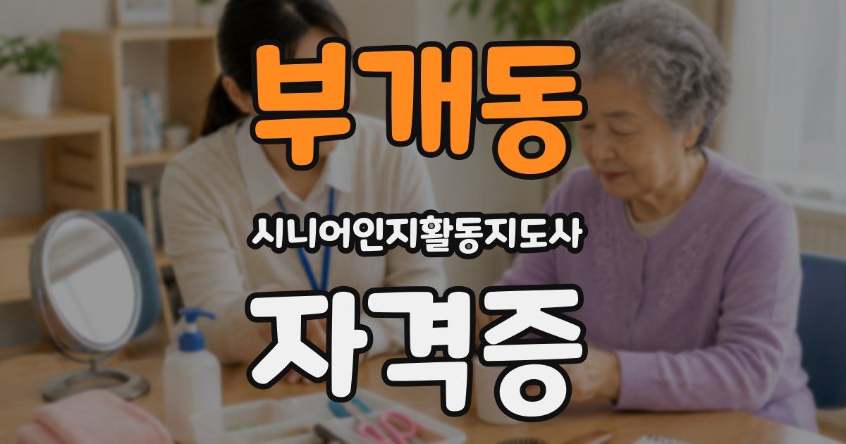 부개동 시니어인지활동지도사 자격증