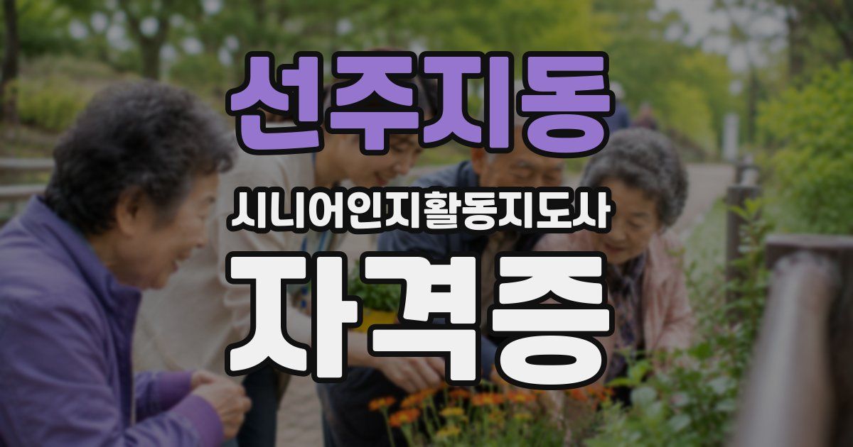 선주지동 시니어인지활동지도사 자격증
