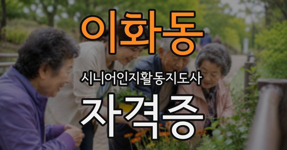 이화동 시니어인지활동지도사 자격증