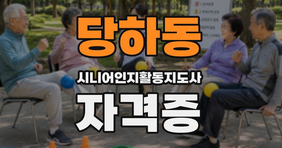 당하동 시니어인지활동지도사 자격증