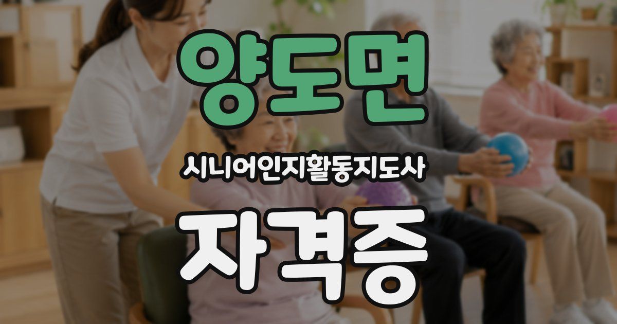 양도면 시니어인지활동지도사 자격증