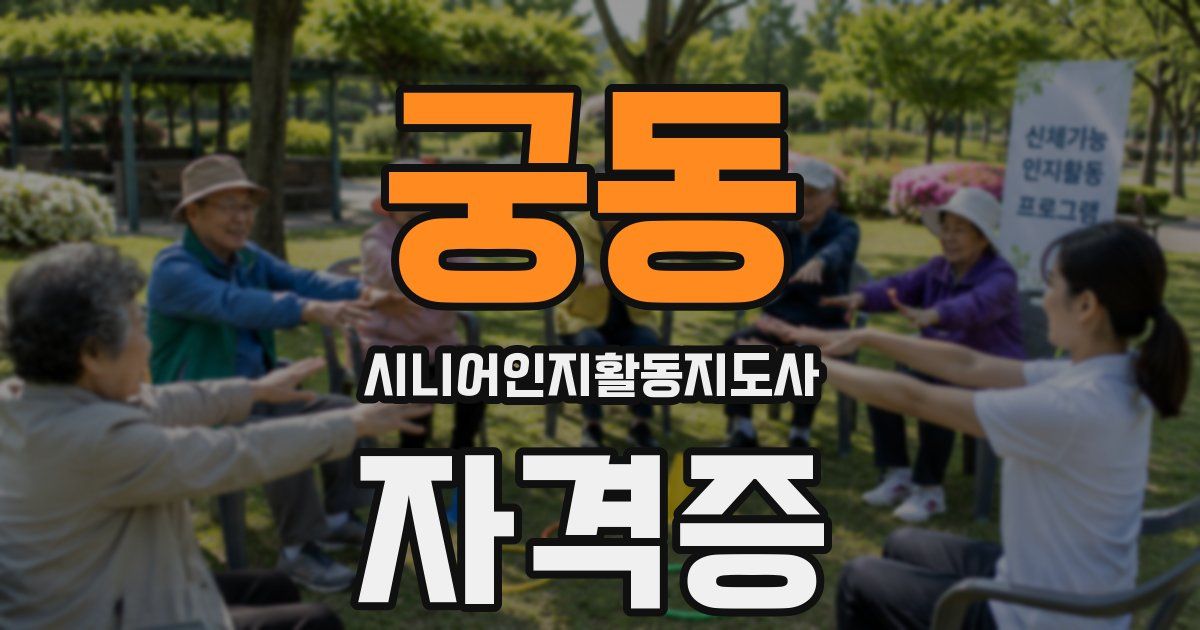 궁동 시니어인지활동지도사 자격증