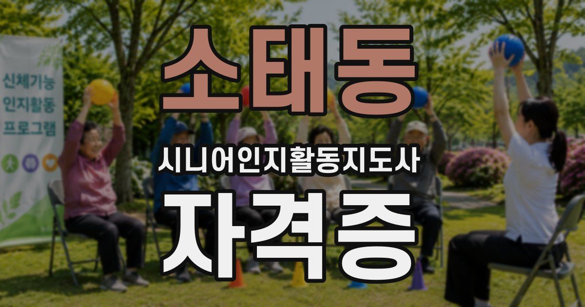 소태동 시니어인지활동지도사 자격증